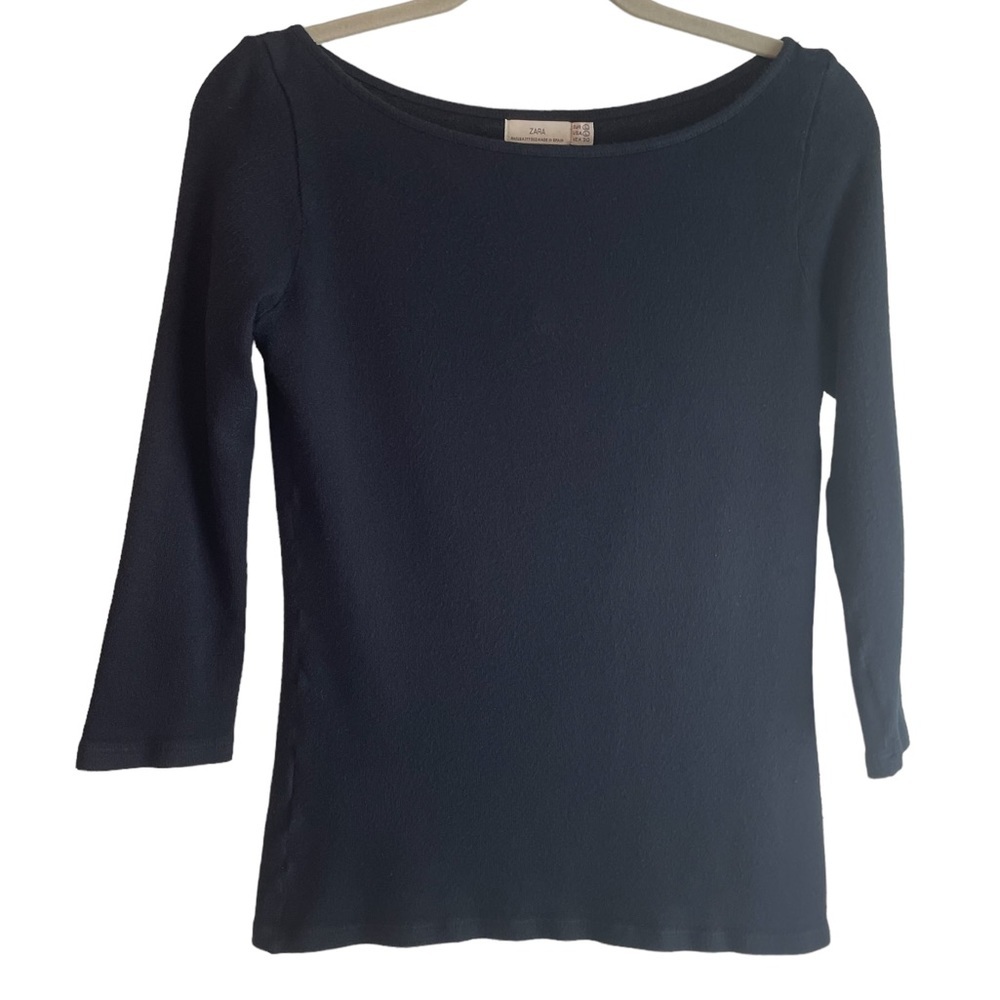 Zara black‎ knit top, size large